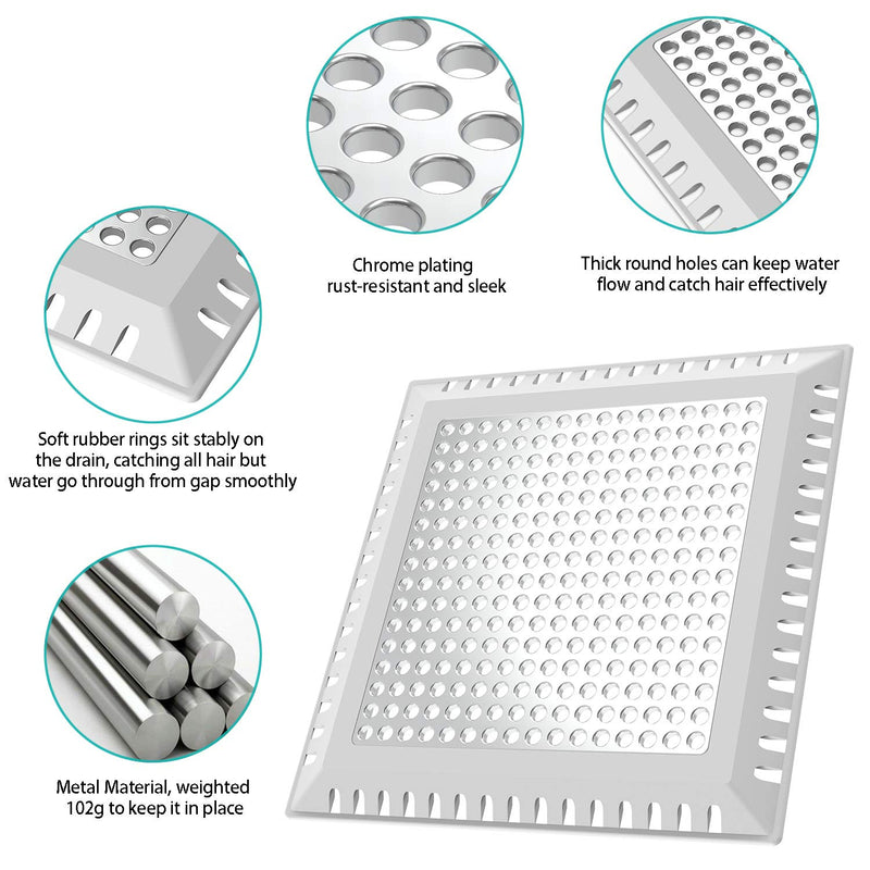 Hair Catcher/Drain Strainer/Shower Drain Cover for Bathroom Floor Drain, Stainless Steel and Silicone (Patented Product) Gray 4 inch