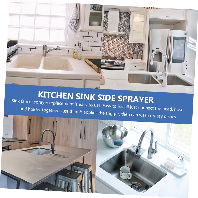 AngoilySink Side Sprayer, Stainless Steel Sink Spray Braces Kit, Sink Hose Faucet Hose Sprayer Replacement Handheld Sprayer Kit Kitchen Faucet Sprayer Sink Pull out Spray Head Supplies Nozzle