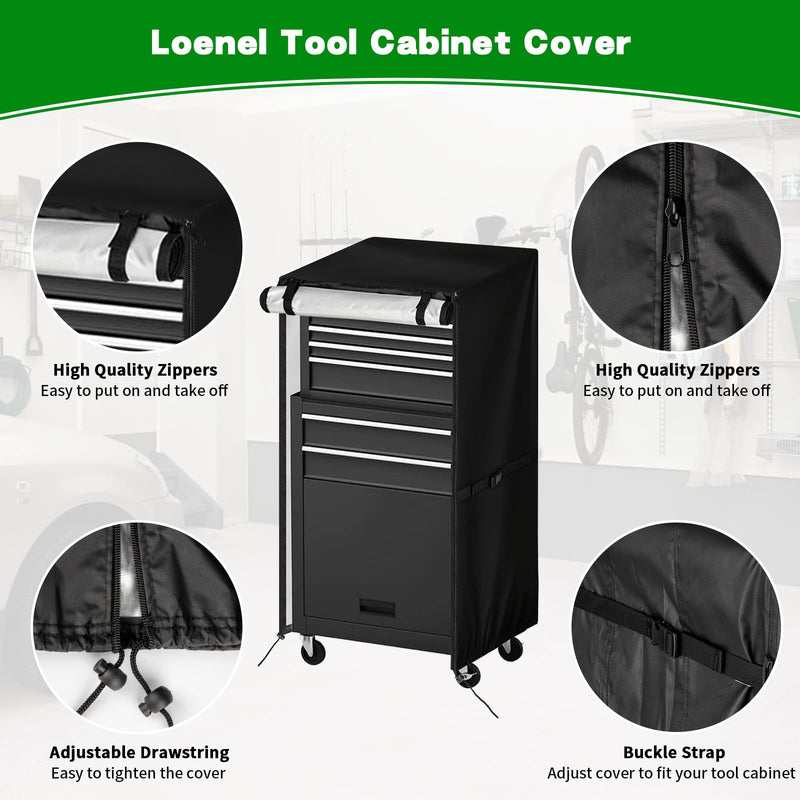 Tool Cabinet Cover for Omelaza/AIRAJ Tools Chest, Waterproof | Tool Box Cover for 8 Drawers Rolling Tools Cabinet-27"L x 13"W x 42"H 27"L x 13"W x 42"H