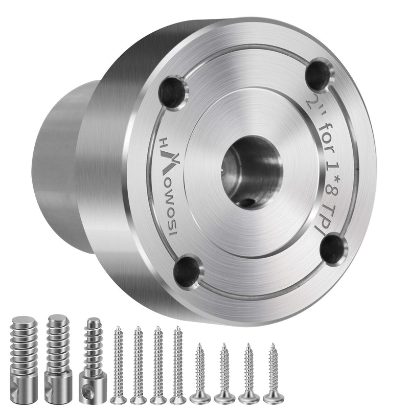 2" Steel Wood Lathe Faceplate,Faceplate for Wood Lathe,Lathe Face Plate Fit for 1" x 8TPI Spindle with Screwchuck D2-1x8TPI