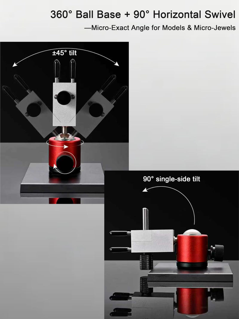 Mini Bench Vise | Small Vise – Precision Mold-Steel Hobby/Jewelers Hobby Vise, 360° Spherical Base, 6 Clamp Rods, 2.28in Opening Width, Handheld/DIY Tool for Models, Jewelry & Crafts