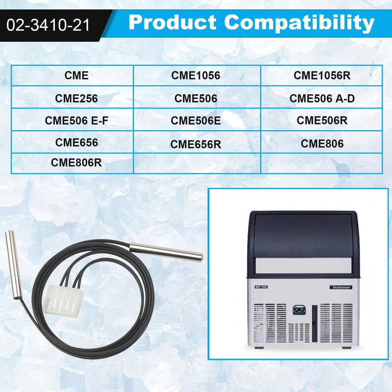 02-3410-21 Temperature Sensor Probes for Replacement in Scotsman Ice Machines, Temperature Sensor Compatible with Scotsman CME Series, Replace Scotsman Ice Maker Parts, 1 PCS