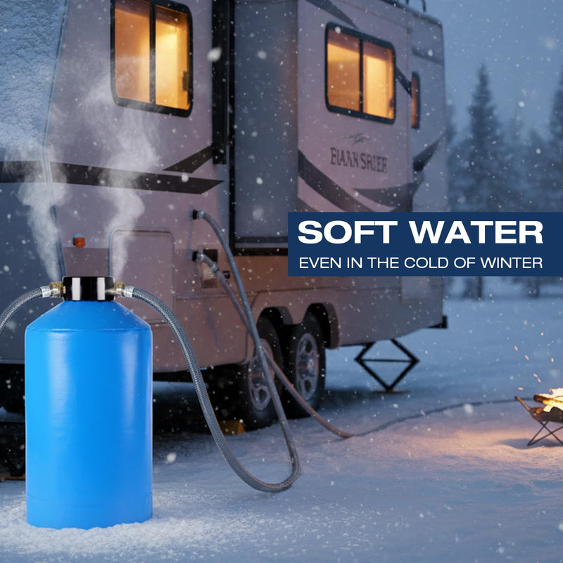 H&G Lifestyles Heated Water Softener Cover for Winter 35W 110V Heating Pad | 158℉ Insulated Tank Jacket, Outdoor Waterproof & Sunproof Oxford Fabric 16"H x 8"D
