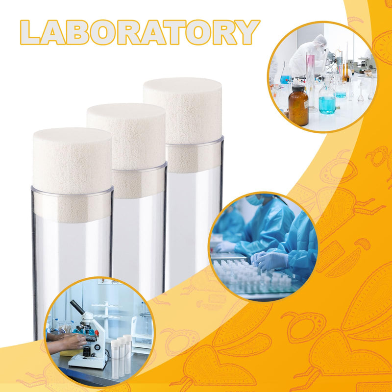 100PCS Biologix Drosophila Vial Plugs, 1.2 * 1.8in High Density Foam, Fits Biologix Narrow Drosophila Vials, Non-Sterilization 30*45 mm White - Densest Foam 100