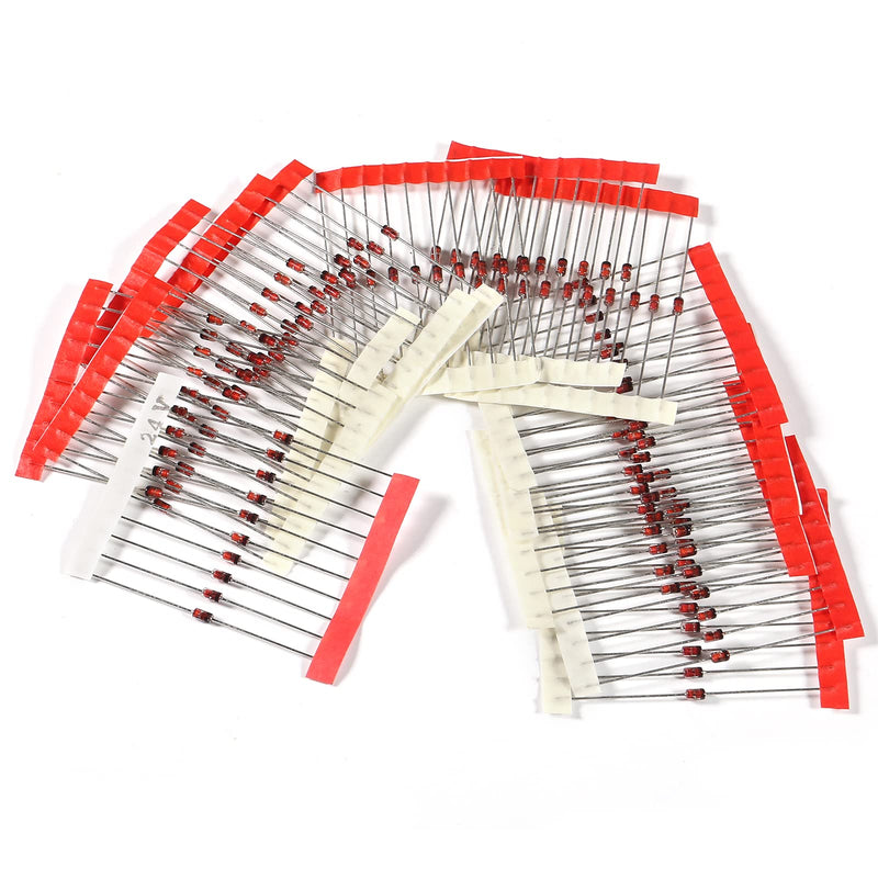 14 Value 140pcs 1W Zener Diodes Assortment Kit 3.3V 3.9V 4.7V 5.1V 6.2V 6.8V 8.2V 10V 12V 15V 16V 18V 20V 24V