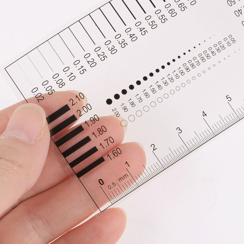 HARFINGTON High Precision SEC Size Estimation Chart 8cm Transparency Flaw Detection Film Ruler for Diameter and Line Width Defects Measuring 1