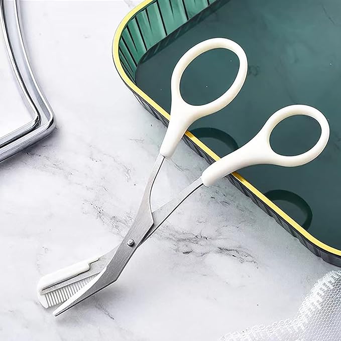 ARYRA Mayu Scissors, Eyebrow Scissors, With Comb, For Eyebrow Cleaning, Compact, Eyebrow Scissors, Eyebrow Scissors, Eyebrow Scissors, Eyebrow Scissors, With Comb, Eyebrow Scissors, White - NewNest Australia