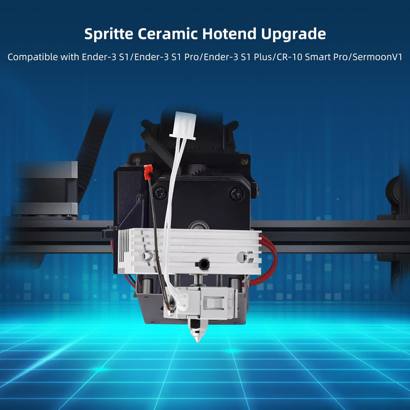Upgrade Ender 3 S1 Pro Spriite Extruder Hotend - Ceramic Heating Hot End Kit: 80W Assembly Print Head with Heat Sink Block Bimetal Heatbreak for Ender-3 S1 Plus/CR-10 Smart Pro 3D Printer