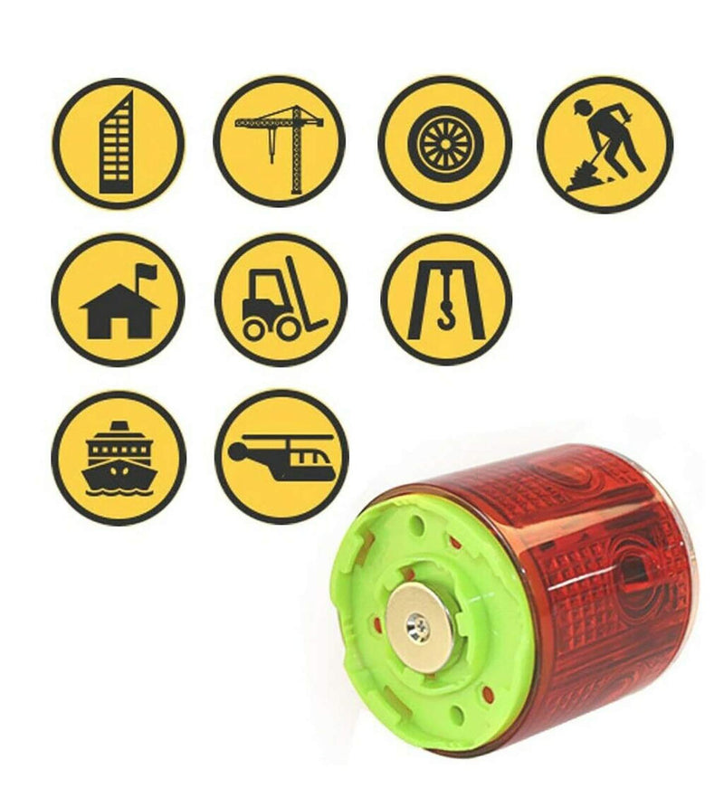 Solar Strobe Warning Light, with Strong Magnetic Base High Bright LED Flashing 360° Wireless Control Automatically Turn On Waterproof IP65 for Construction, Traffic, Factory, Safety Sign (Yellow) Yellow