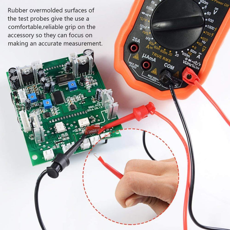 Yubone Multimeter Test Leads,Stackable Banana Test Lead Kit with 30A Alligator Clips,Test Mini Hooks Probe,Silicone Material Soft Cable P0408