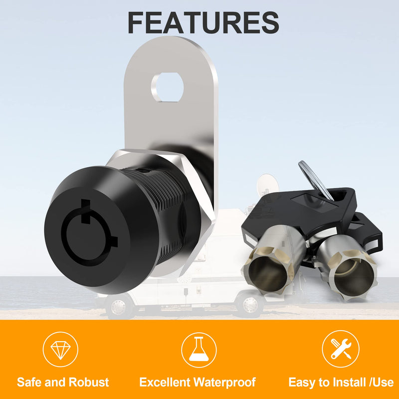 1 Pack Cabinet Locks with Keys, 5/8" Cam Lock Keyed Alike, RV Storage Locks for Storage Door File Cabinet Toolbox, Zinc Alloy 1 Pack 5/8 Inch Black - NewNest Australia