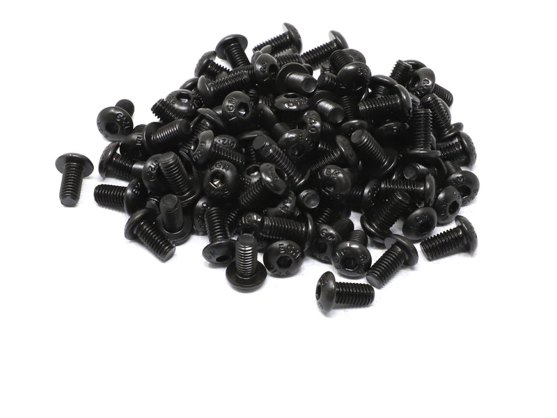iexcell 100 Pcs M5 x 10mm Thread Pitch 0.8 mm Alloy Steel 12.9 Grade Hex Socket Button Head Cap Screws Bolts Kit, Black Oxide Finish
