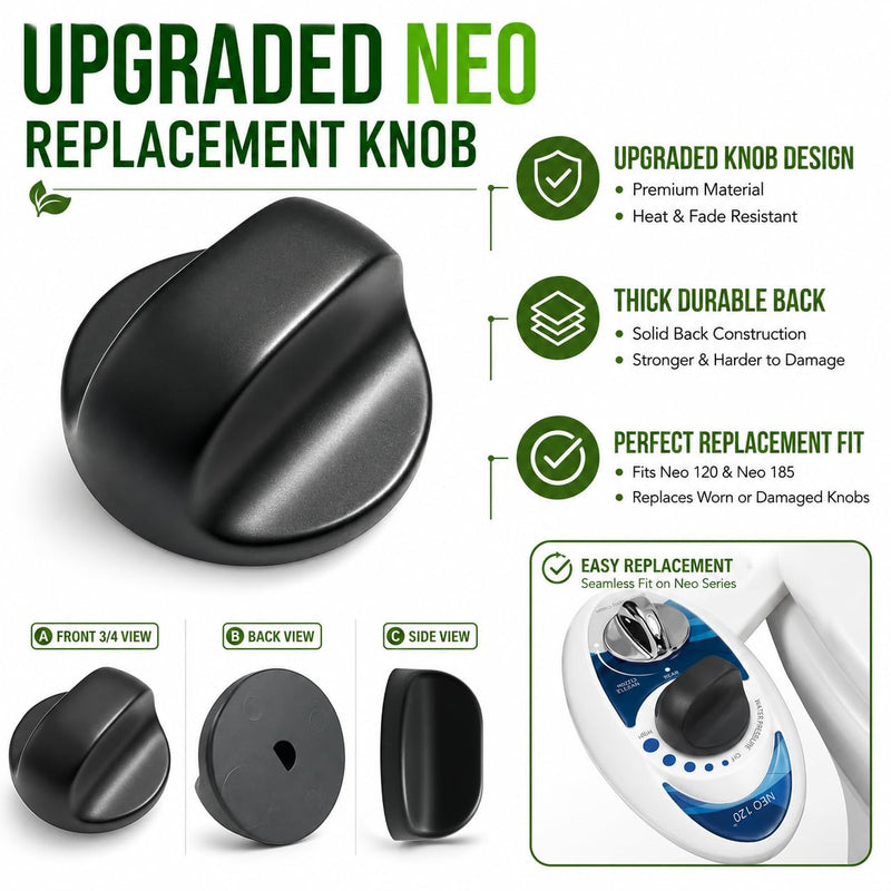 4 Pack Replacement Knob for Luxe Bidet Neo 120 & 185 Control Dial Knob, Bidet Toilet Seat Attachment Compatible with Luxe Bidet Neo Series