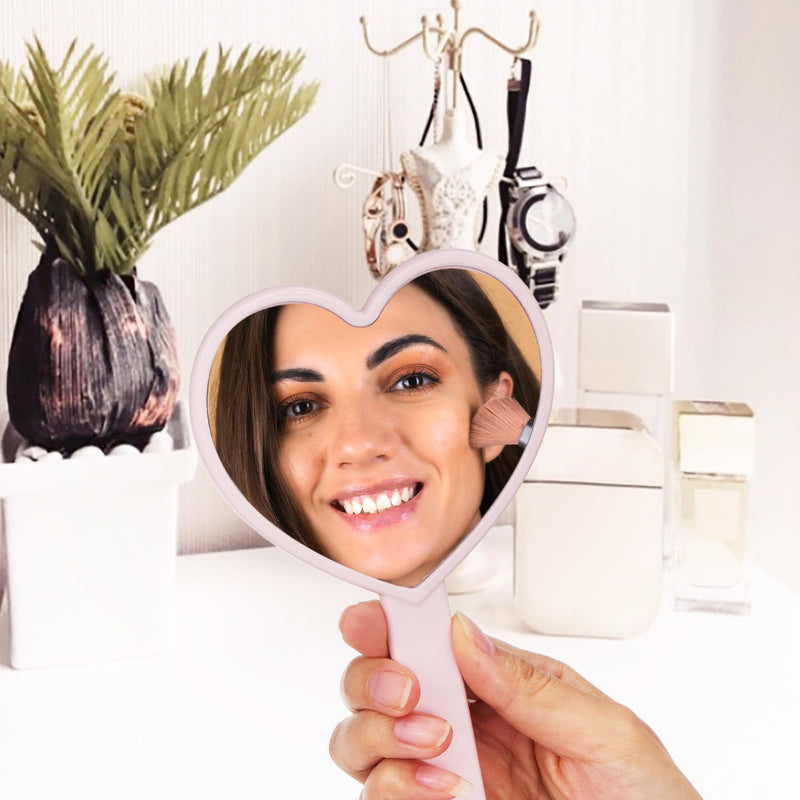 Heart-Shaped Mirror Set of 12 - Portable Handheld Mirrors for Makeup Cute Heart Design Compact Cosmetic Hand Mirror Ideal for Travel and Daily Use