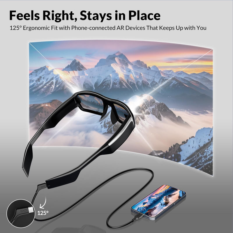 AR Glasses USB C Cable 4K60Hz USB C to USB C Cable 6FT, 10Gbps 60W Type C Fast Charging Cable for XREAL Air/One, VITURE Pro XR, Rokid Max, RayNeo and More Black