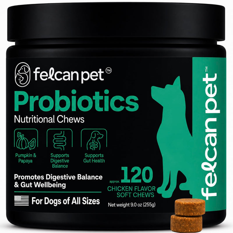 Probiotics For Dogs Soft Chews With Pumpkin, Papaya & Prebiotic Inulin – Dog Probiotic With 6-Strain Blend – Supports Dog Digestive Balance – Gut Health For Dogs – Chicken Flavor, 120 Chews