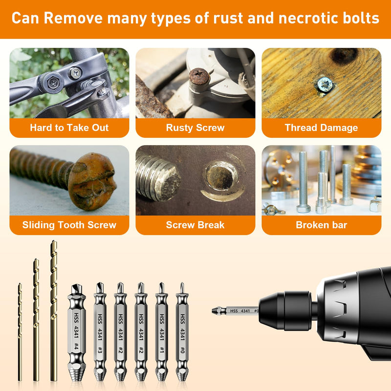 Gifts for Men,9 Pcs Damaged Screw Extractor Set,Valentines Day Gifts for Him,Stocking Stuffers for Adults Men Him, Cool Stuff Gadgets for Men Dad Boyfriend Father Husband, Mens Gifts