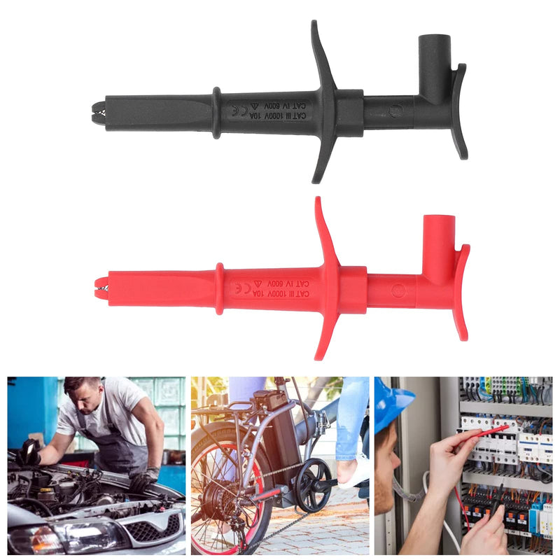 FLEXMAN Test Hook Clip, 16mm Opening High Accuracy Crocodile Clamp Design Red Black Multimeter Test Lead Kit, Electrical Testing Test Probe, Test Grabber Probe for Testing Electronic Components