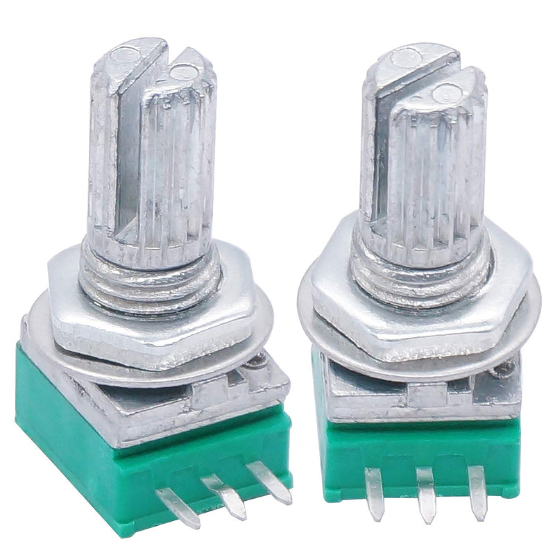 TWTADE 10Pcs Single Linear Rotary Seal Amplifier Potentiometers Type 10k Ohm Knurled Shaft 3Pin RK097N-3-10K