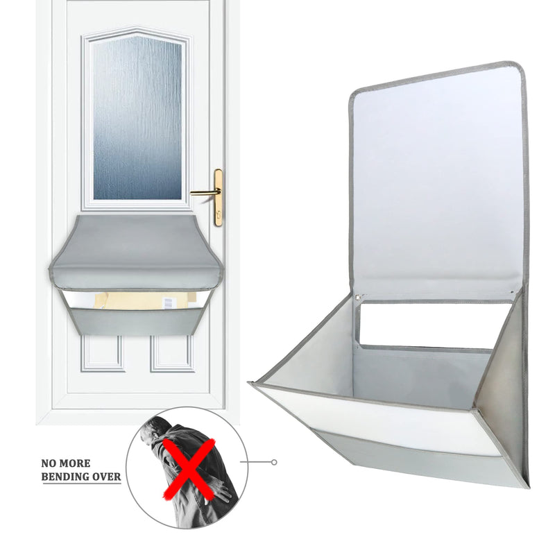 Mail Slot Catcher for Door Mail Slot, Grey Mail Catcher Bag, Indoor Mail Slot Cover Interior Draft Stopper, Large Size, Self-Adhesive, Large Capacity, Practical Garage Door Accessories Gray