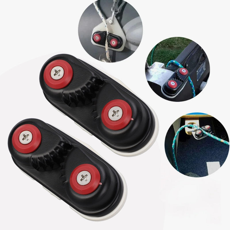 Aramox Compact and Lightweight Boat Cam Cleat, Stainless Steel ABS, Kayak Sailboat Canoe Dinghy, Fast Entry Cleat for Line Sizes Upto 5and8 Inch with Progressive Teeth