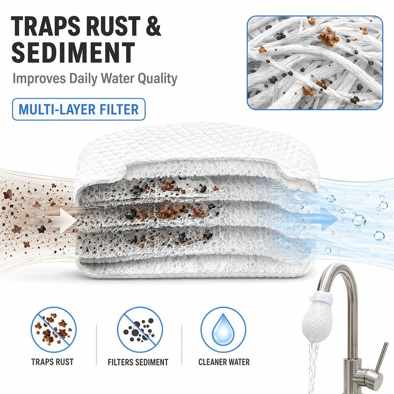 Faucet Filter Cotton Bag,100 Pack with 20 Cable Ties,Replacement Filter Bag