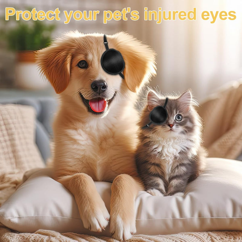 Dog Eye Patch,Small to Large Dogs & Cats Eye Injuries & Surgery Wounds Protection, Black