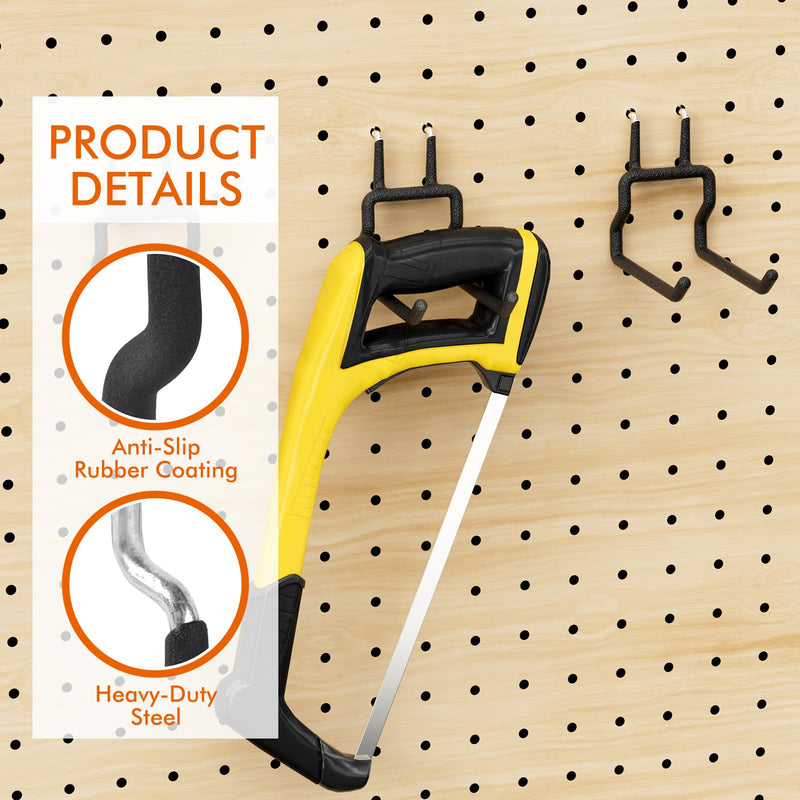 Utility Heavy Duty Pegboard Hooks - 5Pack Peg Board Accessories for Hanging Tools Fit 1/4" Peg Holes - Pegboard Organizer Large Tool Holders for Garage Workshop Shed 5 Pack