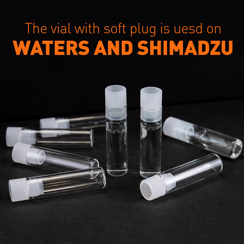 PEKYBIO Shell Vial, 1 mL Glass with Caps Installed, Pre-Assembled for Dissolution Systems,Pack of 200