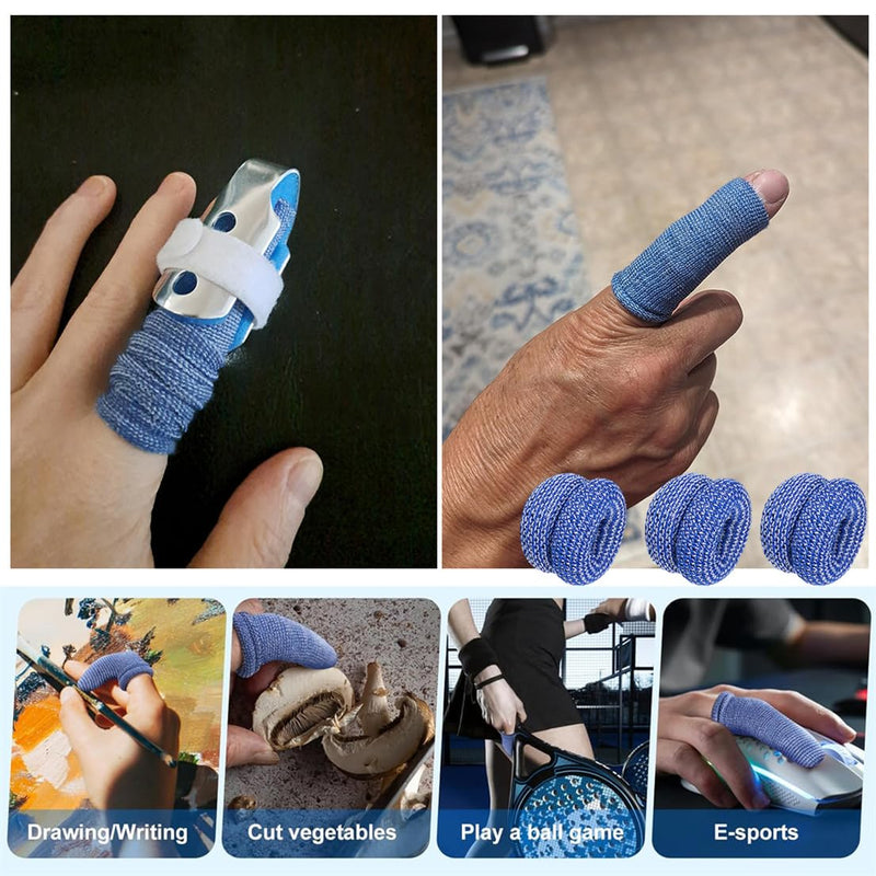 Finger Bandage Finger Roll Tubular Bandage 30 Pieces Breathable Finger Cots Wounds Care Dressings Elastic Thumb Bandages for Finger Sprains First Aid Scald Protection Gardening Work