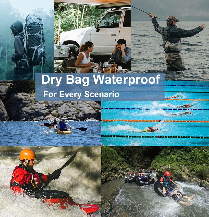 Dry Bag, 3 Pack/5 Pack Waterproof Lightweight Small & Large Dry Sacks for Outdoor Camping, Backpacking, Kayaking, Boating, Travel and More Assorted-3l/8l/12l/15l/20l