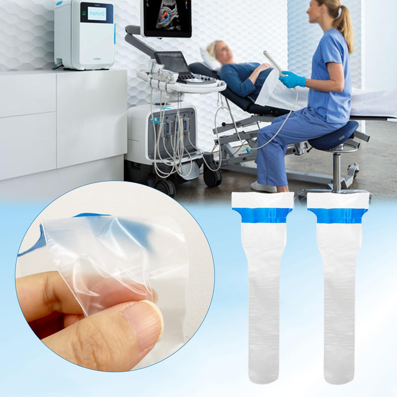 Ultrasound Probe Cover - Endocavity Transducer Cover Latex Free Non Sterile Disposable, 9.6"x1.6", 50 PCS