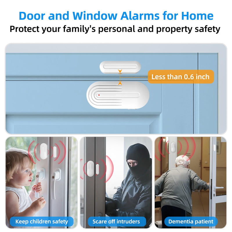 Daytech Wireless Door Chime, Door Dinger for Business Entry/Store/Home/Office, Door Alarms When Opened with 800 Ft Range,20 Chimes 5 Adjustable Volume 2 Sensors + 2 Receivers 2 Sensor+2 Receiver