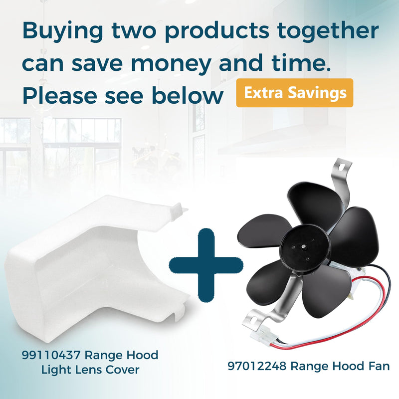 99110437 Range Hood Light Lens Cover S99110437 for Broan Nutone 40000 41000 42000 Series Range Hood By Romalon