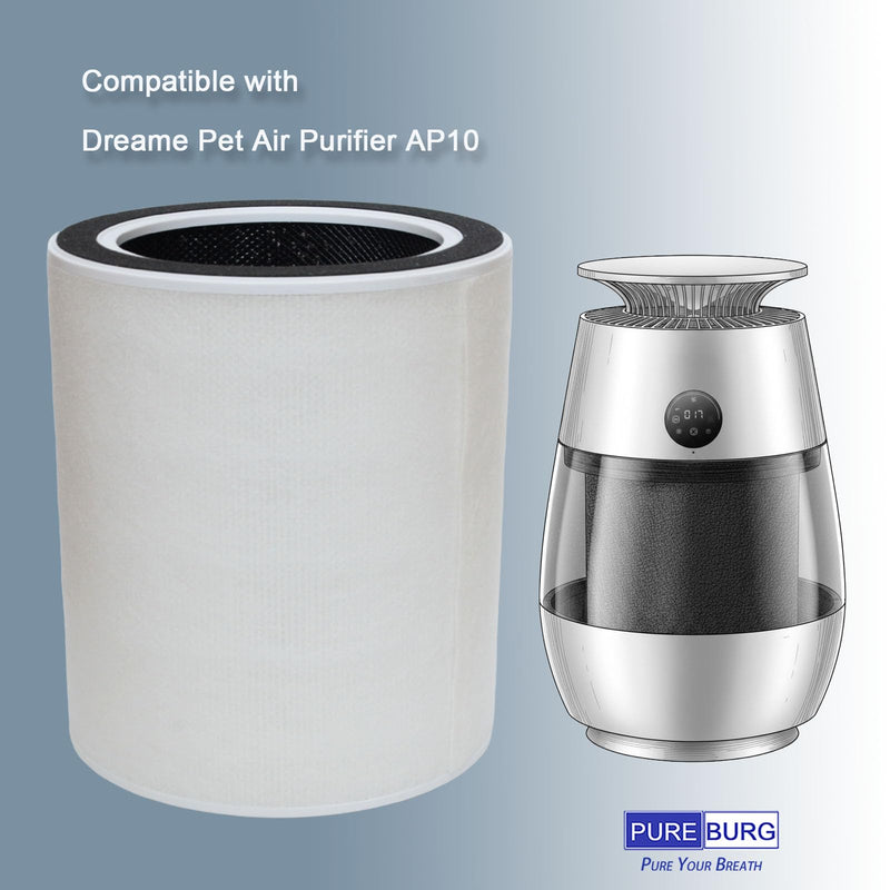 PUREBURG Replacement Filter Compatible with ‌Dreame Pet Air Purifier AP10