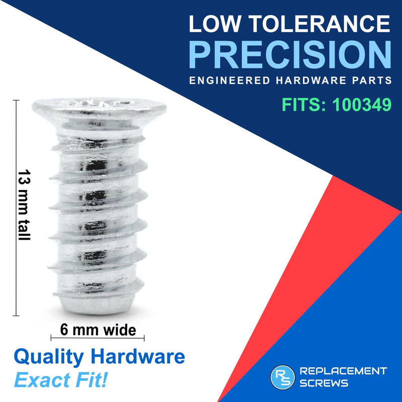 ReplacementScrews Drawer Rail Euro Screws Compatible with IKEA Part 100349 (Pack of 10)