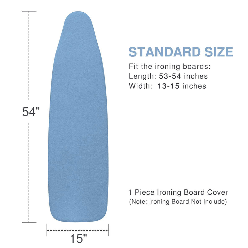 Ironing Board Cover and Pad, Standard Size 15x54, Thick Padding, Elastic Edge, Silicone Coated, Resist Scorching and Staining, Adjustable Fastener, Heavy Duty Padded Iron Board Covers (Blue) Blue 15" x 54"