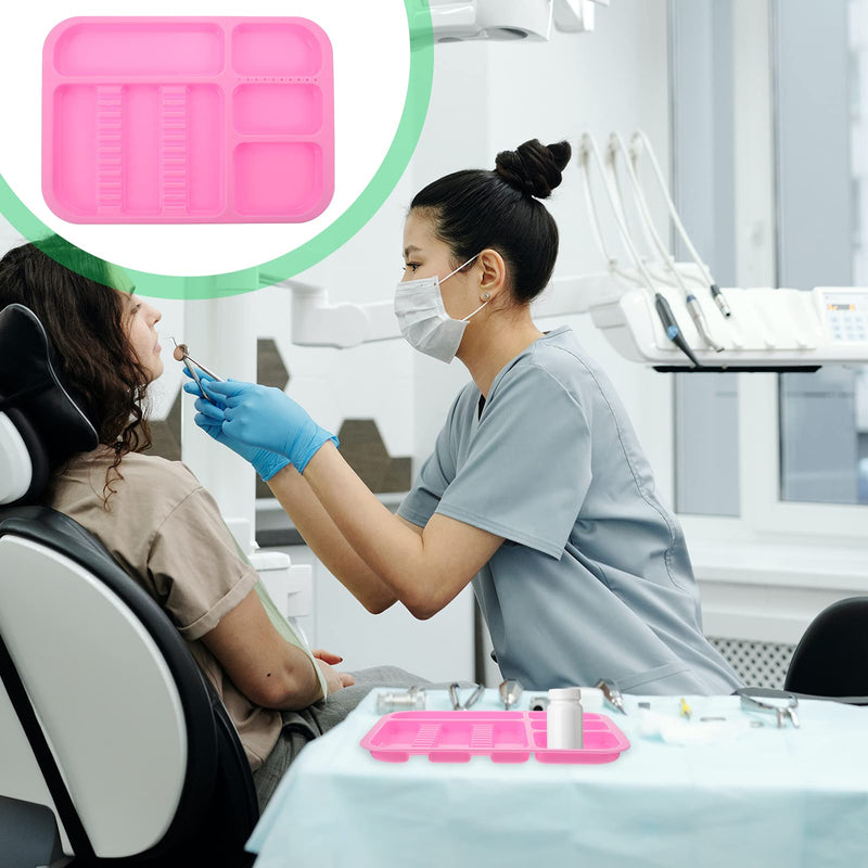 Tray Dentist Tray Tray Plastic Tray Divided Separate Tray Pink
