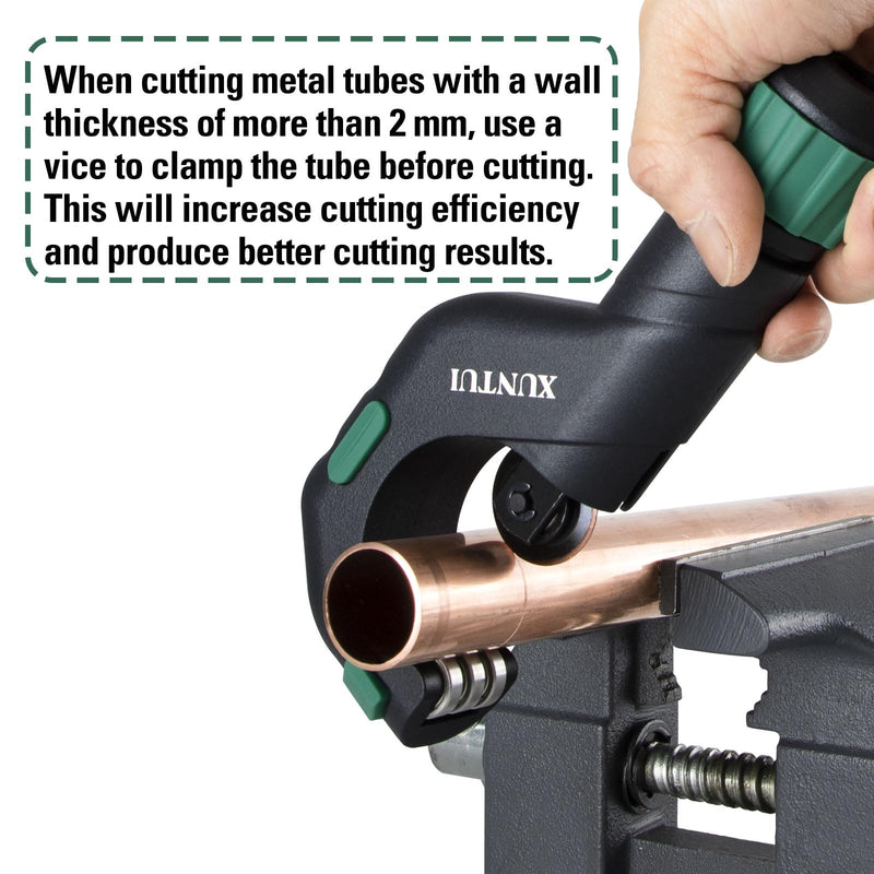 Copper Pipe Cutter Tool Set 3/16"-2" Outer Diameter, Tube Cutter for Copper,Brass,Aluminum&Stainless Steel, HVAC Metal Plumbing Tubing cutter Tool with Deburring Tools&Extra Blades(XT600616) 650 SKD11 2 IN 1
