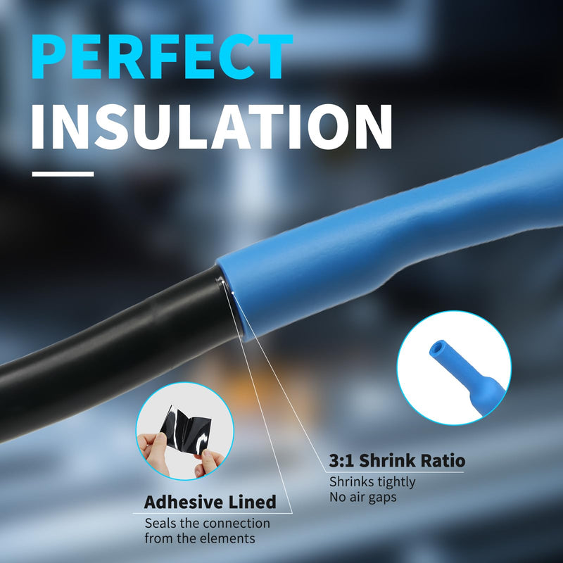 1/8" 3:1 Heat Shrink Tubing Roll, Dual Wall Adhesive Lined Wire Heat Shrink Tube Insulation Sealing Waterproof Oil-Proof Anti-Friction (Orange, 16.4ft) Orange 3.2mm(1/8")-16.4ft