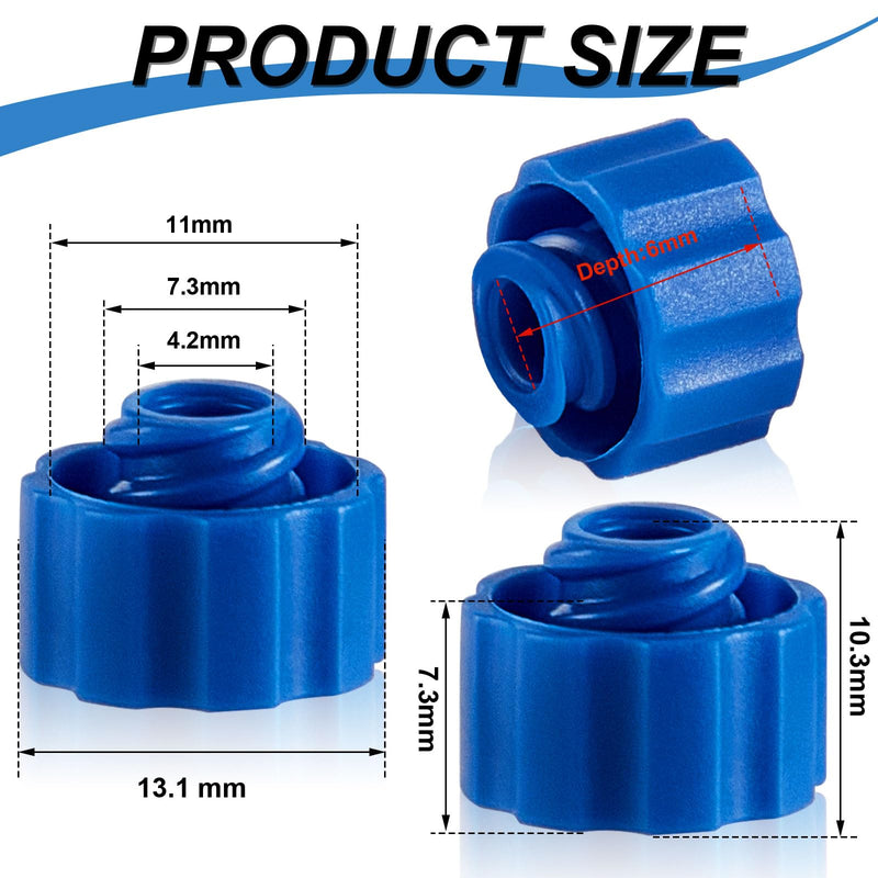 Zonon 50 Pieces Syringe Tip Caps Syringe Easy Dispensing Needle Tip Cap Syringe Cap with Storage Box for Feeding Tubes Lab Supplies (Blue) Blue