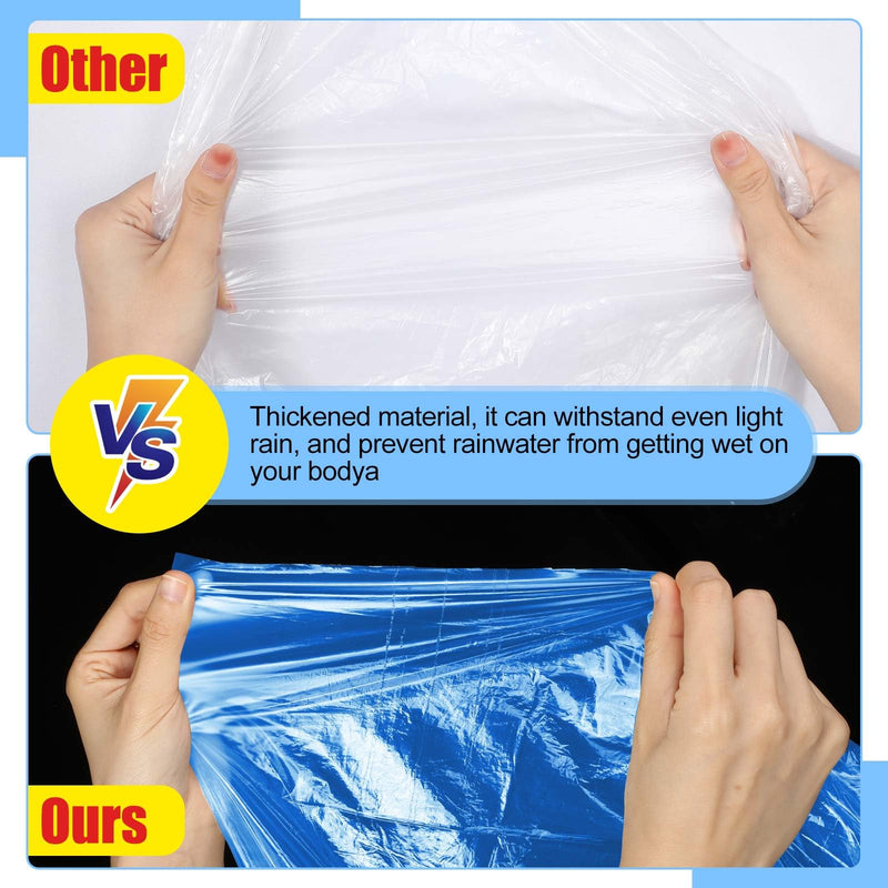 Handepo 150 Pack of Adult Rain Ponchos with Hood, Disposable Rain Ponchos, Plastic Raincoat Poncho for Adult Multicolor
