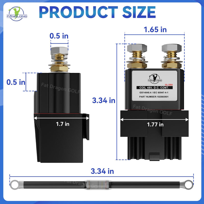 Club Car Solenoid 48 Volt, Albright 4 Terminal Club Car 48V Solenoid Suitable for 2018-Up Tempo and Club Car New Model Golf Cart, Replace OEM #102865901,1028659-01, SU60-2122P Solenoid and resistor Assembly