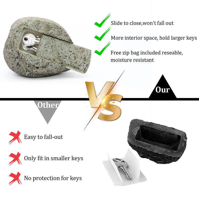 Key Rock Hiders Outside, Fake Rock Key Hider Decoration,Waterproof and Safe for Holds Spare Keys, Look and Feel Likes Real Stone for Outdoor Yard Garden Geocaching in Plain Sight Rock Shape