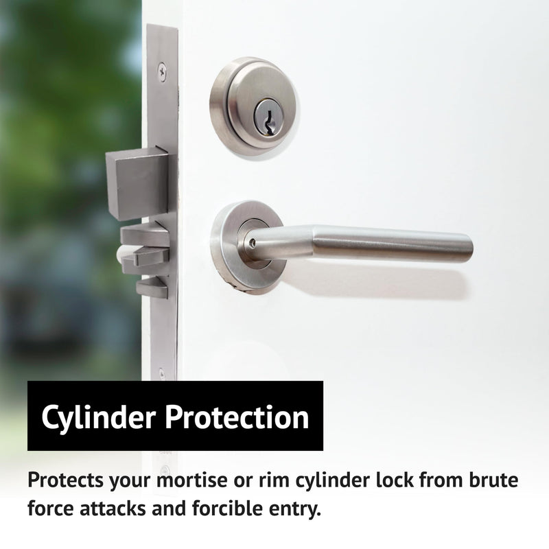 elox Cylinder Guard for Mortise Cylinder, 2/5 Inch Projection, Satin Chrome Finish, 2 pcs Packed 10mm