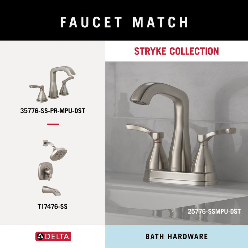 Delta Faucet 77655-SS Stryke Double Post Pivoting Toilet Paper Holder, Stainless