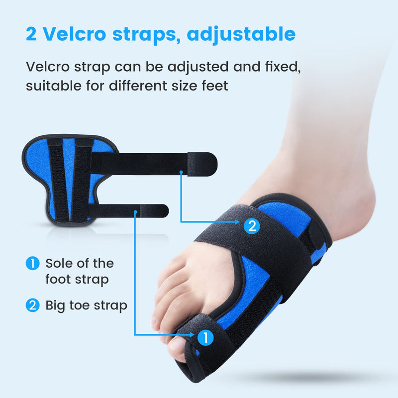 Big Toe Splint for Women & Men, Broken Big Toe Support Brace for Big Toe Fracture Fixation, Sports Sprains, Injuries, Adjustable Big Toe Protector with 2 Aluminum Bars for Day & Night Use - Left - NewNest Australia