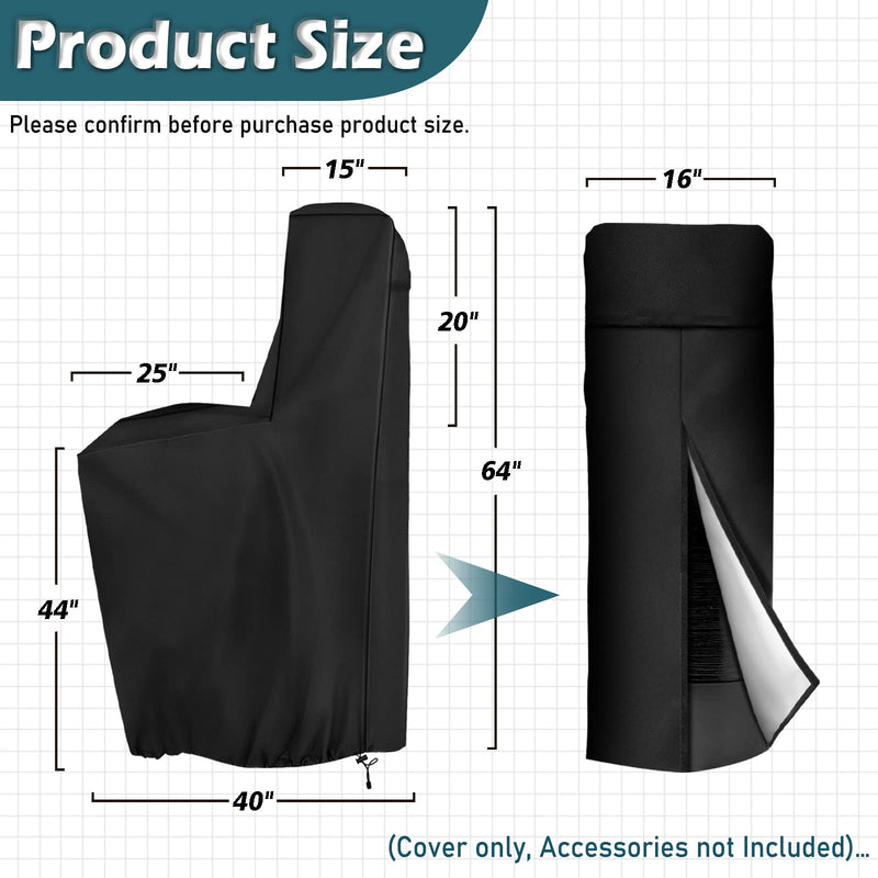 Outdoor Water Softener Cover Waterproof,(64" H x 40" W x 16" D) Black, Whole House Water Softener Covers Back Open Design To Adapt To A Variety Of Installation Scenarios 64" H x 40" W x 16" D