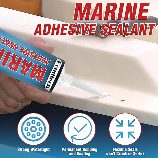 3.4 oz Marine Adhesive Sealant White, Marine Silicone Sealant Permanent, Marine Glue Waterproof, High Bond Strength, Fast Cure, UV Resistant, Above & Below Waterline - NewNest Australia