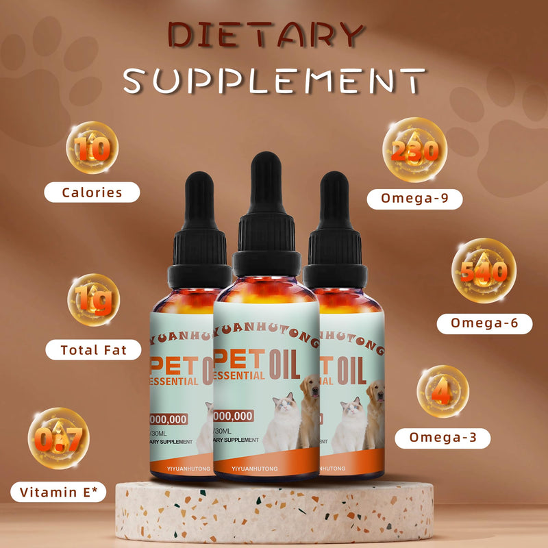 Dog and cat Oil, 30ml, pet Oil for Pain, Skin, Arthritis Pain Relief, Calming, Omega 3, 6, 9 for Dog Anxiety, Barking, and Dog Joints, Supporting and maintaining Joint Health